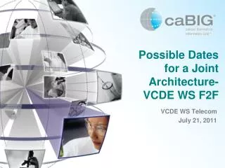 Possible Dates for a Joint Architecture-VCDE WS F2F