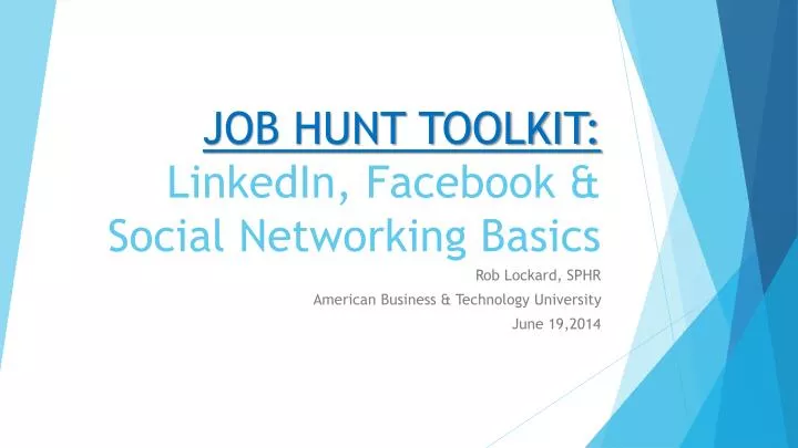 job hunt toolkit linkedin facebook social networking basics
