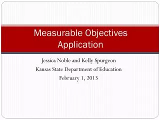 Measurable Objectives Application