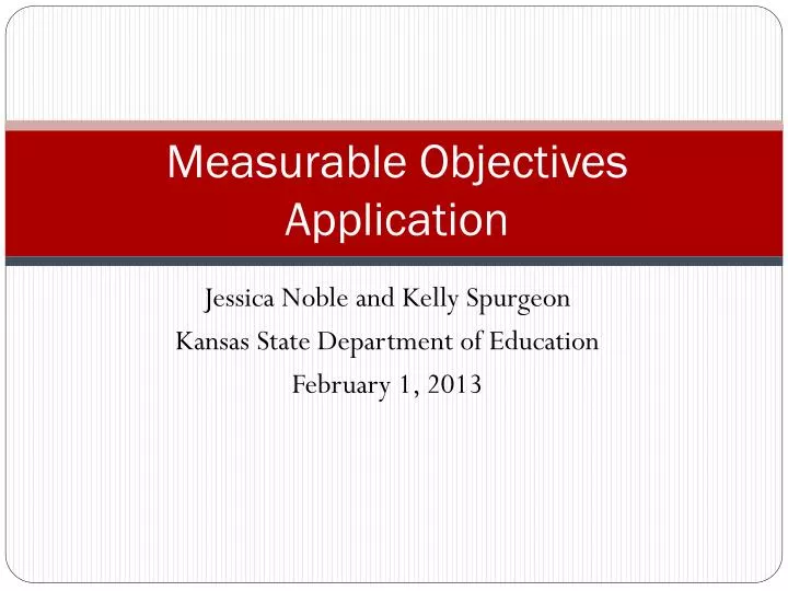 measurable objectives application