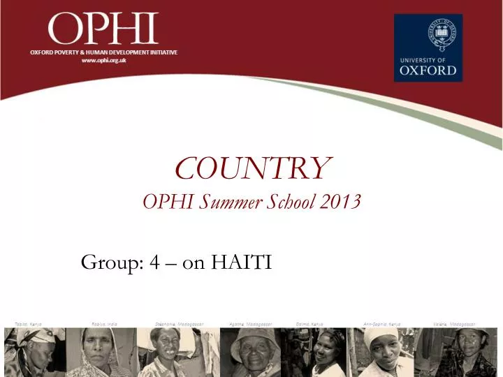 country ophi summer school 2013