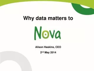 Why data matters to Alison Haskins, CEO 2 nd May 2014