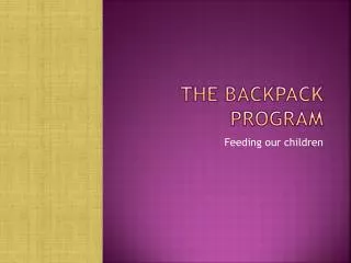 The Backpack Program