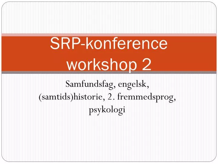 srp konference workshop 2