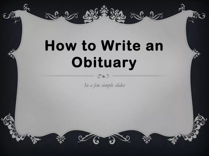 how to write an obituary