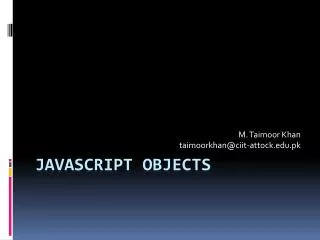 Javascript Objects