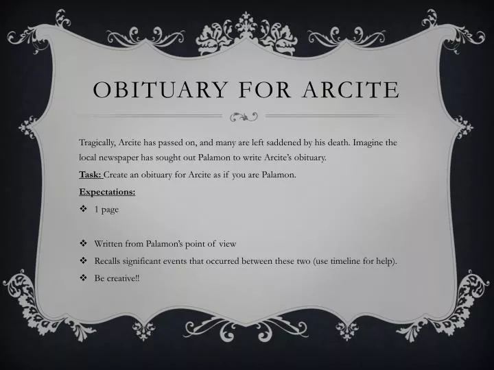 obituary for arcite