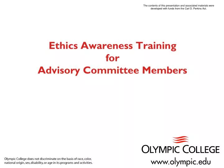 ethics awareness training for advisory committee members