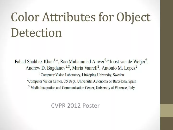 color attributes for object detection