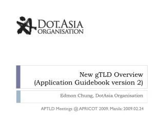 New gTLD Overview (Application Guidebook version 2)