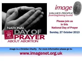 Please join us in this National Day of Prayer Sunday, 27 October 2013