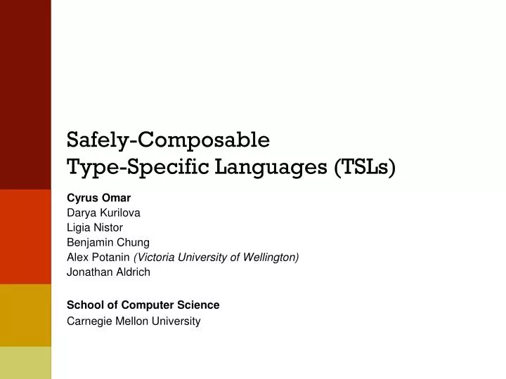 safely composable type specific languages tsls