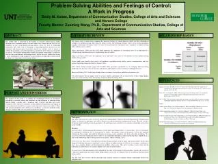 Problem-Solving Abilities and Feelings of Control: A Work in Progress