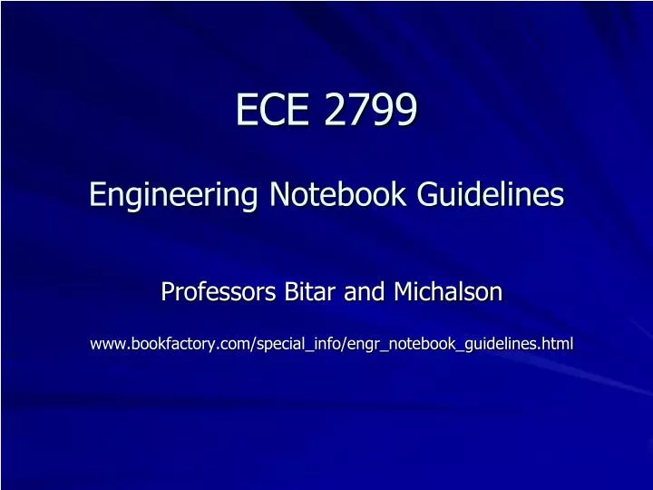 ece 2799 engineering notebook guidelines