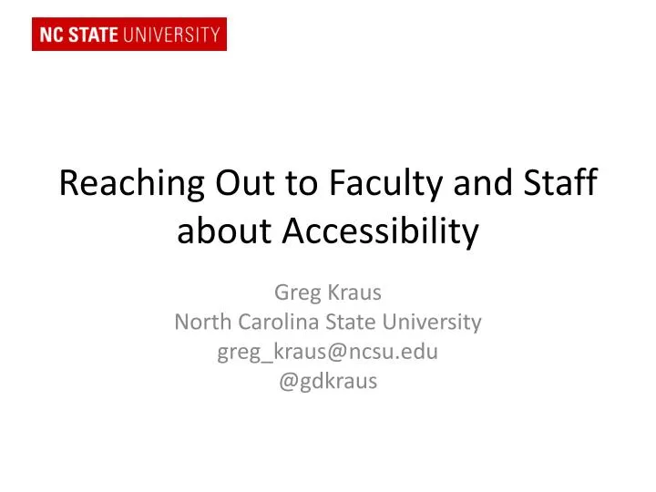 reaching out to faculty and staff about accessibility
