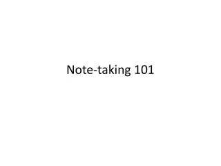 Note-taking 101