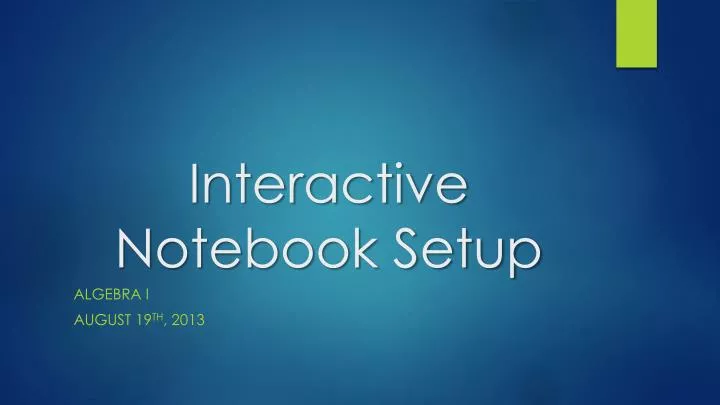 interactive notebook setup