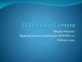 CCSS-ELA in Content