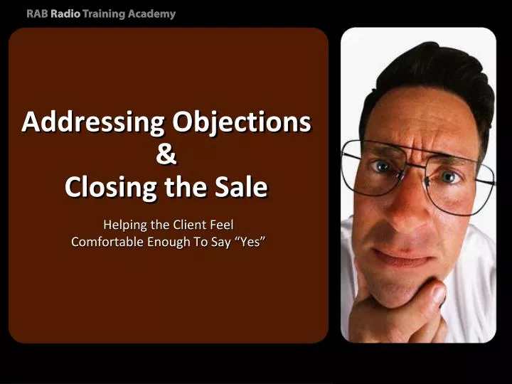 addressing objections closing the sale