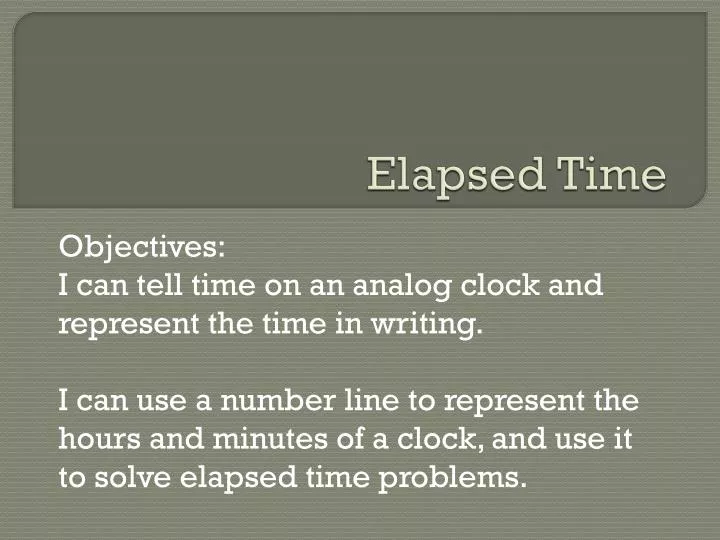 elapsed time
