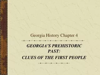 Georgia History Chapter 4