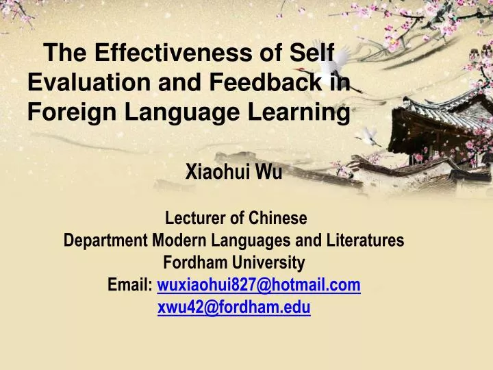 the effectiveness of self evaluation and feedback in foreign language learning