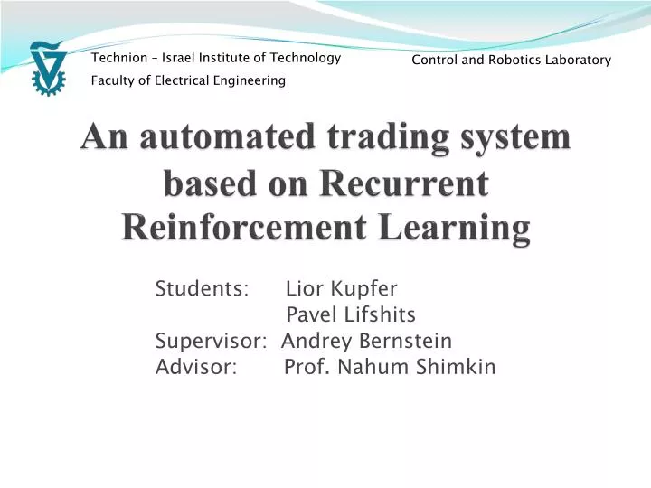 an automated trading system based on recurrent reinforcement learning