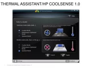 Thermal Assistant/ Hp CoolSense 1.0