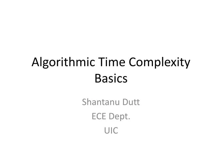 algorithmic time complexity basics