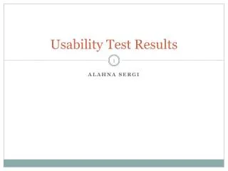 Usability Test Results