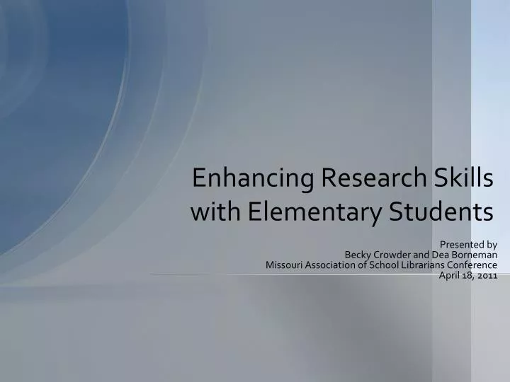 enhancing research skills with elementary students