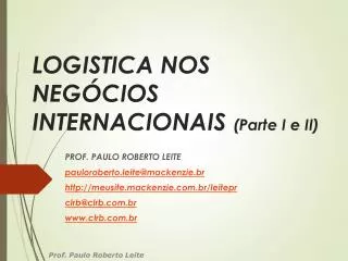 logistica nos neg cios internacionais parte i e ii