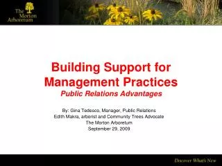 Building Support for Management Practices Public Relations Advantages