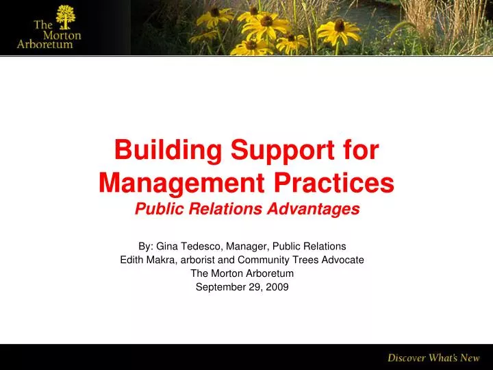 building support for management practices public relations advantages