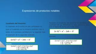 expresiones de productos notables