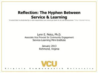 Reflection: The Hyphen Between Service &amp; Learning