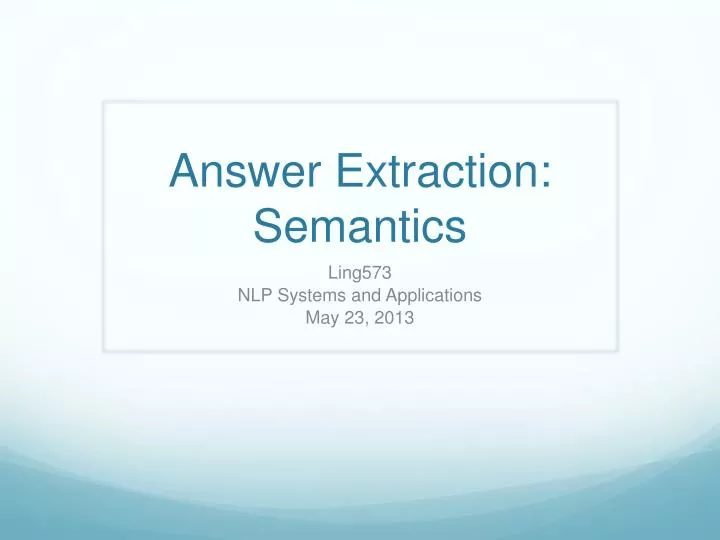 answer extraction semantics