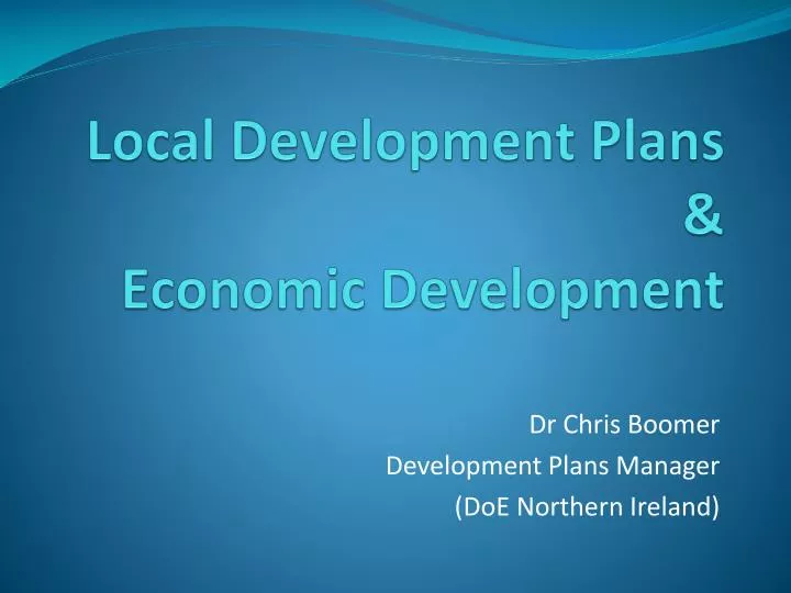 local development plans economic development