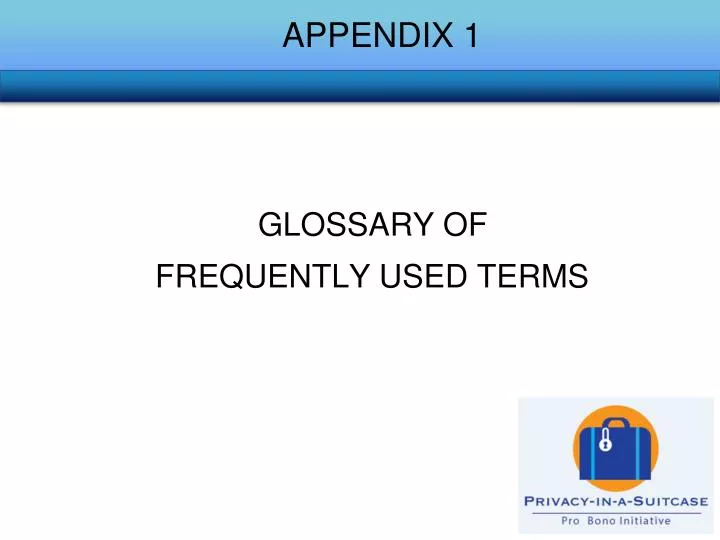 appendix 1