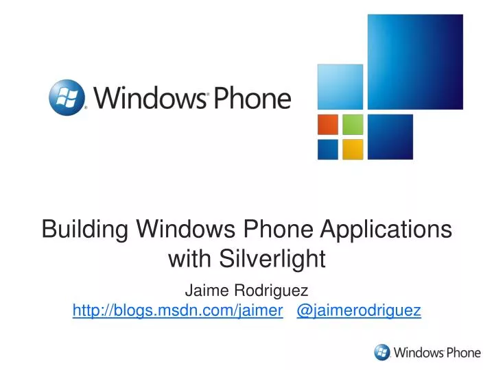 building windows phone applications with silverlight