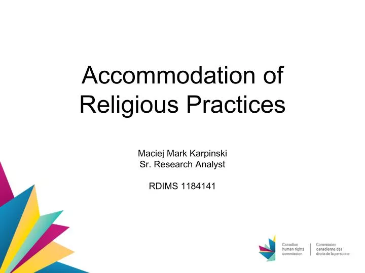 accommodation of religious practices maciej mark karpinski sr research analyst rdims 1184141