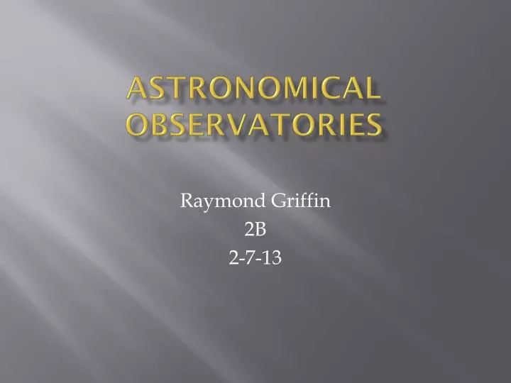 astronomical observatories