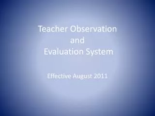 teacher observation and evaluation system