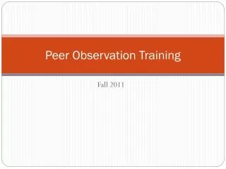 Peer Observation Training