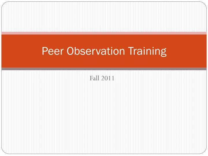 peer observation training