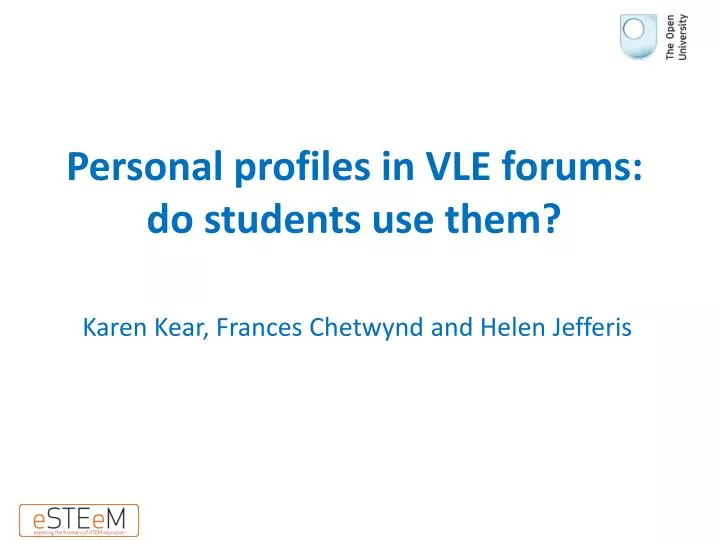 personal profiles in vle forums do students use them