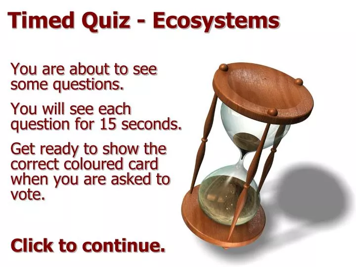 timed quiz ecosystems