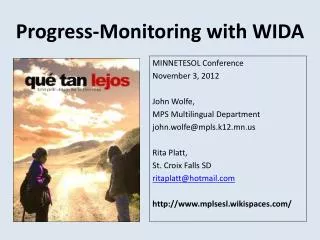 Progress-Monitoring with WIDA