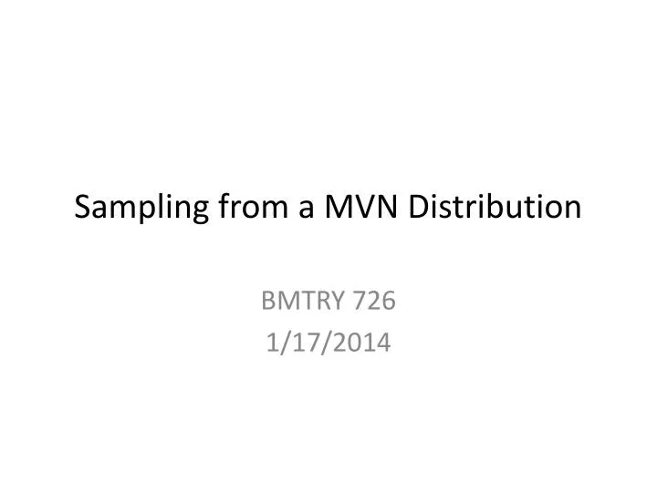 sampling from a mvn distribution
