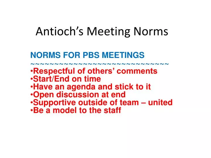 antioch s meeting norms